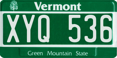 VT license plate XYQ536