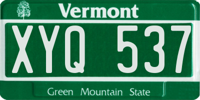 VT license plate XYQ537