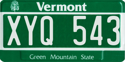 VT license plate XYQ543
