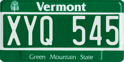 VT license plate XYQ545