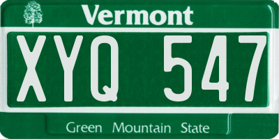 VT license plate XYQ547