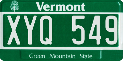 VT license plate XYQ549
