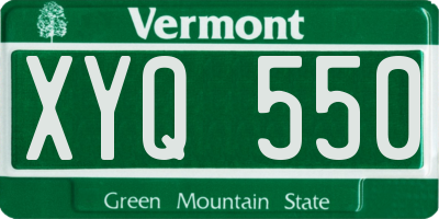 VT license plate XYQ550