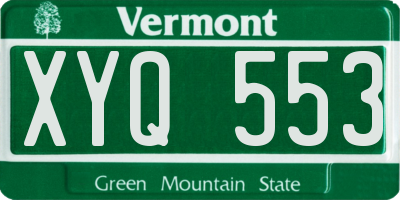 VT license plate XYQ553