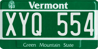 VT license plate XYQ554