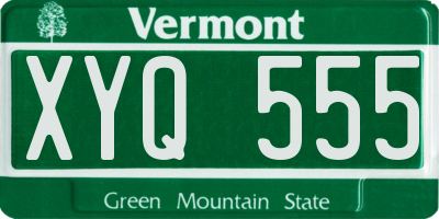 VT license plate XYQ555