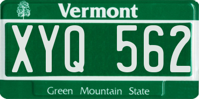 VT license plate XYQ562