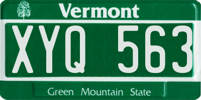 VT license plate XYQ563