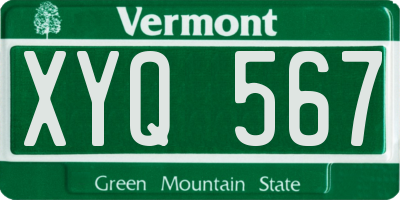 VT license plate XYQ567