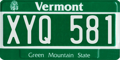 VT license plate XYQ581