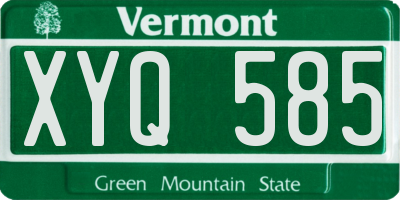 VT license plate XYQ585