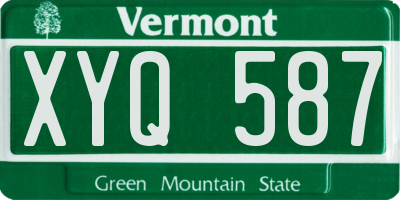 VT license plate XYQ587