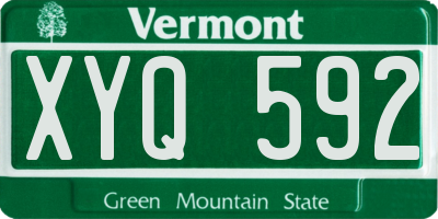 VT license plate XYQ592