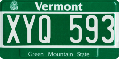 VT license plate XYQ593