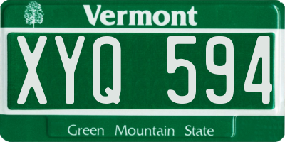 VT license plate XYQ594