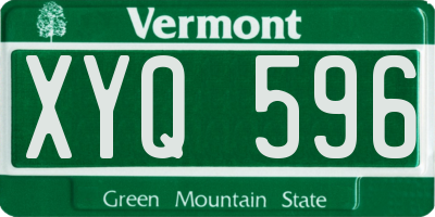 VT license plate XYQ596