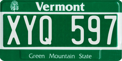 VT license plate XYQ597