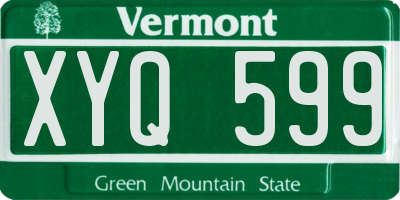 VT license plate XYQ599