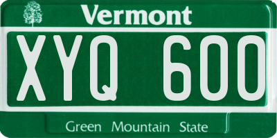 VT license plate XYQ600