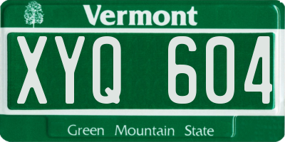 VT license plate XYQ604