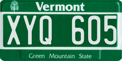 VT license plate XYQ605