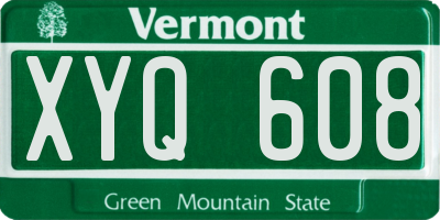 VT license plate XYQ608