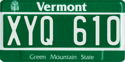 VT license plate XYQ610
