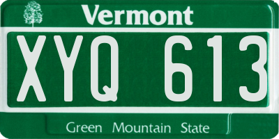 VT license plate XYQ613