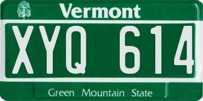 VT license plate XYQ614