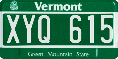 VT license plate XYQ615