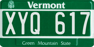 VT license plate XYQ617