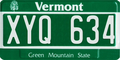 VT license plate XYQ634