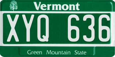 VT license plate XYQ636