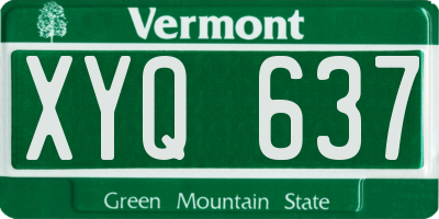 VT license plate XYQ637