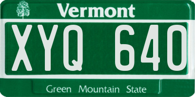 VT license plate XYQ640
