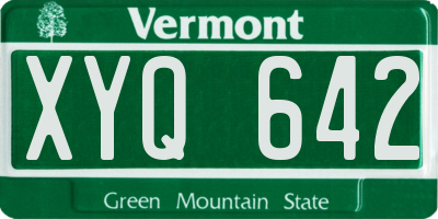 VT license plate XYQ642