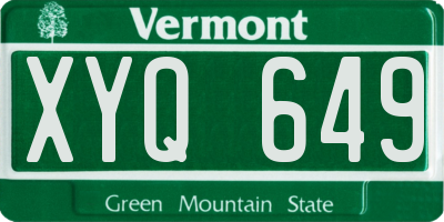 VT license plate XYQ649