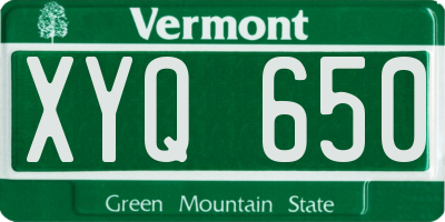 VT license plate XYQ650