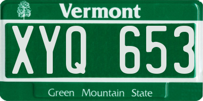 VT license plate XYQ653
