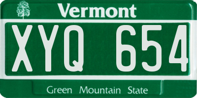 VT license plate XYQ654
