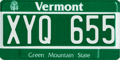 VT license plate XYQ655