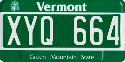 VT license plate XYQ664