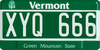 VT license plate XYQ666