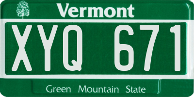 VT license plate XYQ671