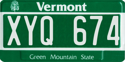 VT license plate XYQ674