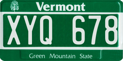 VT license plate XYQ678