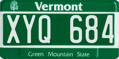 VT license plate XYQ684