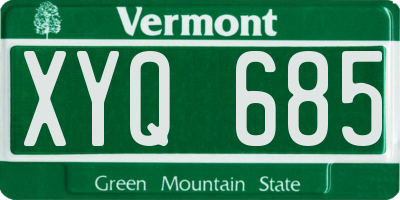 VT license plate XYQ685