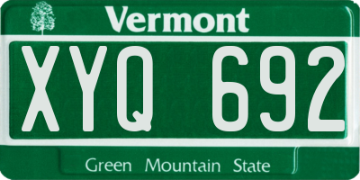 VT license plate XYQ692