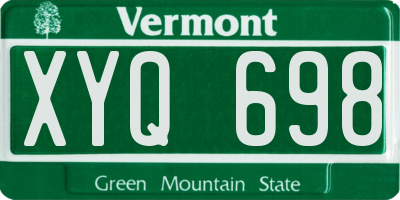 VT license plate XYQ698